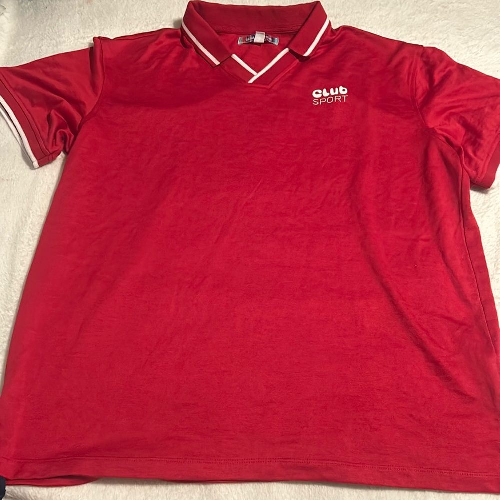 Urban outfitters club sport polo shirt sz M in varsity Red